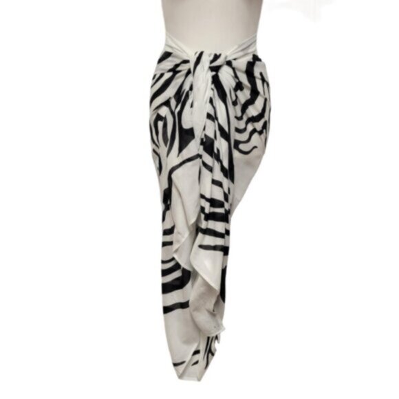 Womens Sarong Cotton Wrap, Handpainted Batik Wrapskirt Beach Pareo Beachwear-NEW - Picture 4 of 5